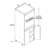 TOS3072FH - Venetian Blanc - Single Oven Two Full Height Door Cabinet