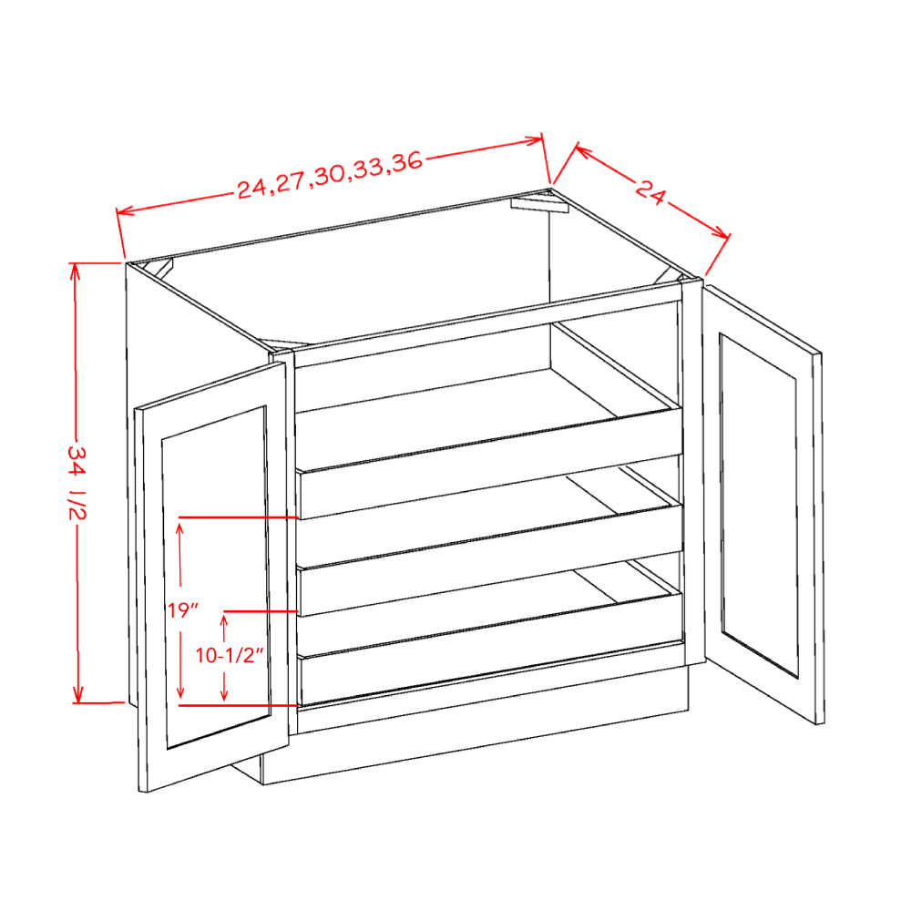 Pull-Out Organizer For 19 Depth Full Height Base Cabinets