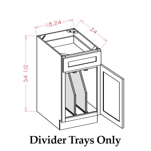 B18TDKIT - Base 18 Tray Divider Kit - Two Trays | Kitchen Cabinet Depot