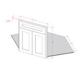 DCFF42 - Warm Toffee - 42" Diagonal Corner Sink Front & Floor Kit - 26-1/4"W x 30"H x 3/4"D -2D-1FD