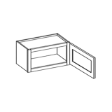 W1218 – Espresso Shaker –One Door Wall Bridge (Stacker) Cabinet
