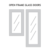 WM1218 - Palermo Gray - Open Frame Glass Door Textured Glass - 12" x 18" x 3/4"
