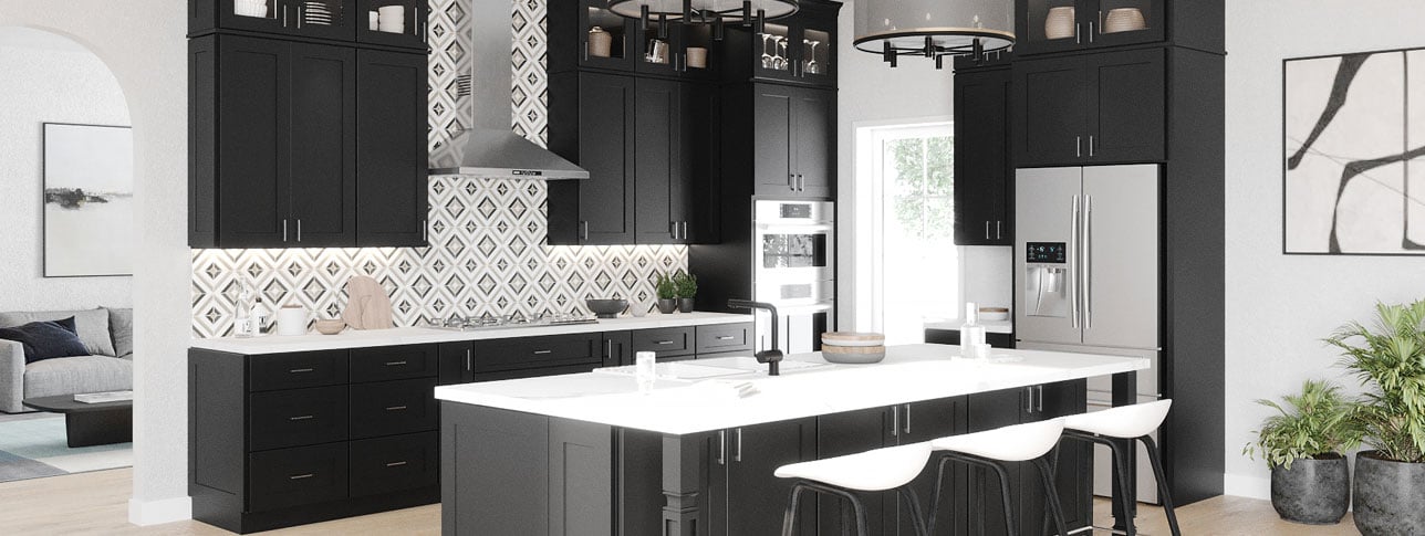 Black Shaker Kitchen Cabinets