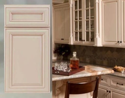 Glazed Mocha Cream Kitchen Cabinets Set 
