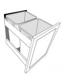 Trash Can Pullout for 18 Wide Base (order 2- RV358 cans) Espresso Shaker