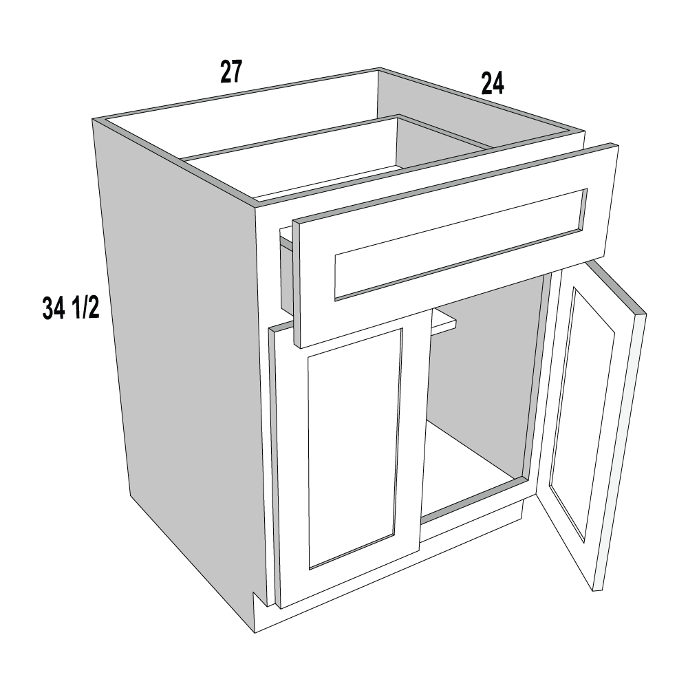 Espresso Shaker Microwave Base 27x34 1/2x24 RTA Cabinet