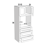 Oven Cabinet 31.5Wx84Hx24D Palermo Gray