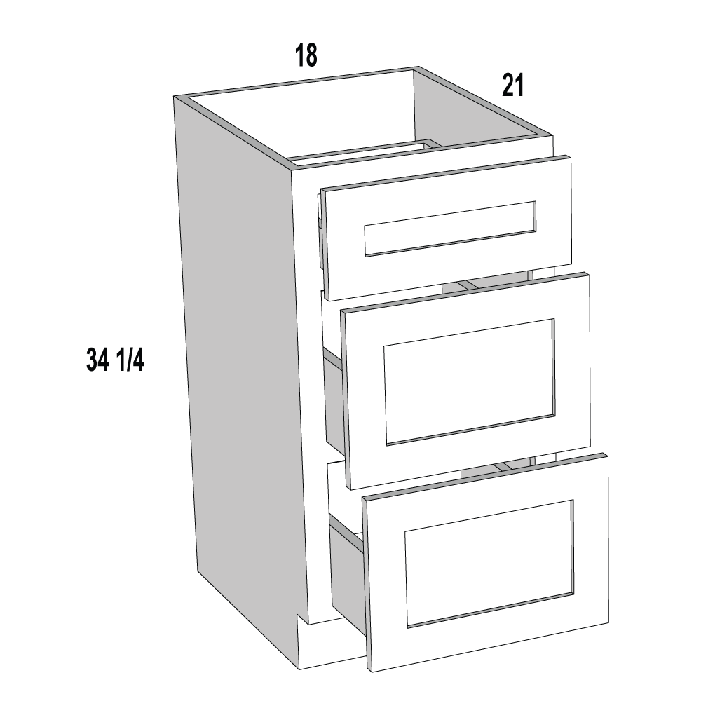 Vanity Dwr Base 18W Blanco Modern RTA Cabinet | Kitchen Cabinet Depot