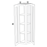 WEC1242- Glazed Pearl - Wall End Cabinet 2 Doors -  12"Wx42"Hx12"D