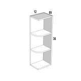 WES936 - Blanco Modern - Reversible Wall End 3-Shelf 9W"x36H"x12D"