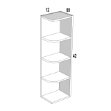 WES0942 - Glazed Pearl - Wall End Open Shelf 9"W x 42"H x 12”D