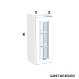 WM1230 – Palermo Gray – Open Frame Glass Door Textured Glass – 12” x 30” x 3/4”