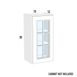 WM1530 – Palermo Gray – Open Frame Glass Door Textured Glass – 15” x 30” x 3/4”