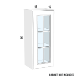 WM1536 – Palermo Gray – Open Frame Glass Door Textured Glass – 15” x 36” x 3/4”