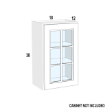 WM1830 – Palermo Gray – Open Frame Glass Door Textured Glass – 18” x 30” x 3/4”
