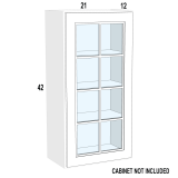 WM2142 – Espresso Shaker – Open Frame Glass Door Textured Glass – 21” x 42” x 3/4”