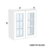 WM2730 – Palermo Gray – Open Frame Glass Door Textured Glass – 27” x 30” x 3/4”