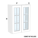 WM2736 – Verona White – Open Frame Glass Door Textured Glass – 27” x 36” x 3/4”