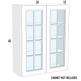 WM3342 – Espresso Shaker – Open Frame Glass Door Textured Glass – 33” x 42” x 3/4”