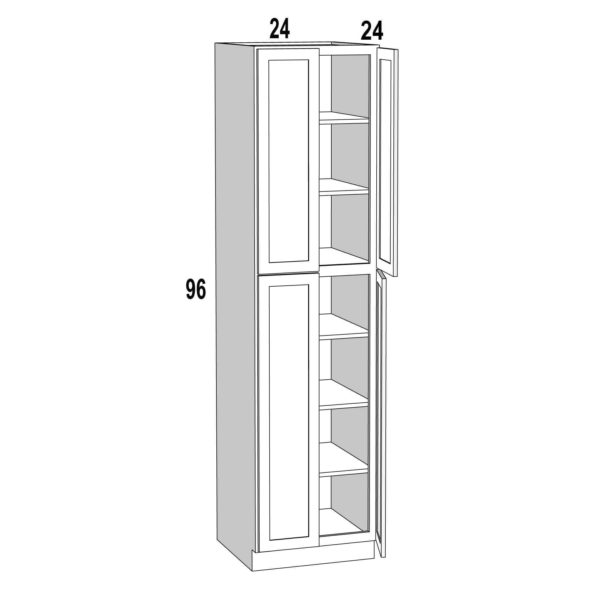 Cinnamon Spice Pantry 24x96x24 RTA Cabinet | Kitchen Cabinet Depot