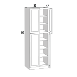 U309024 - Smokey Shaker - Four Door Pantry Cabinet - 30Wx24Dx90H