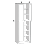 WP3096 - Blanco Modern - Tall Pantry Cabinet - 30Wx96Hx24D
