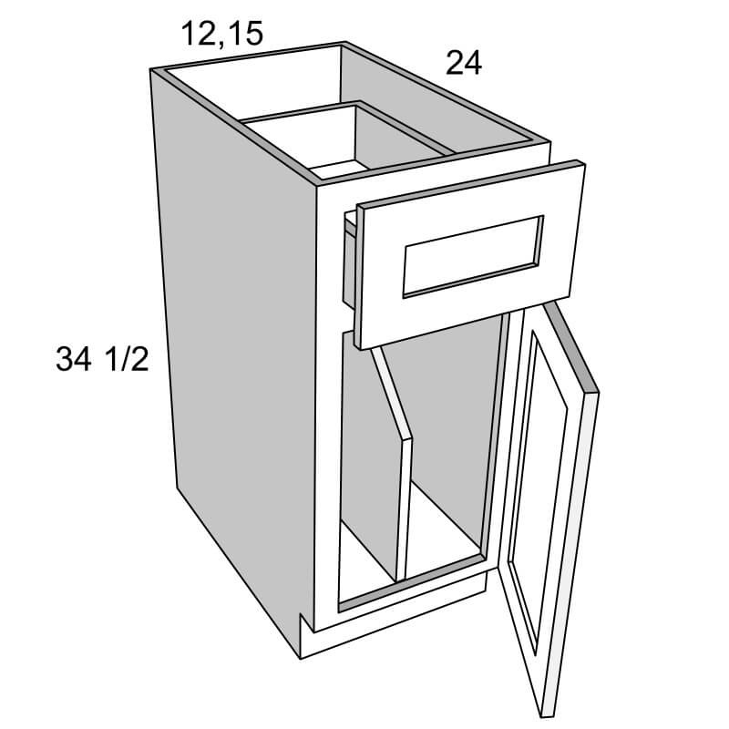 1 door base cabinet with FULL HEIGHT TRAY DIVIDERS