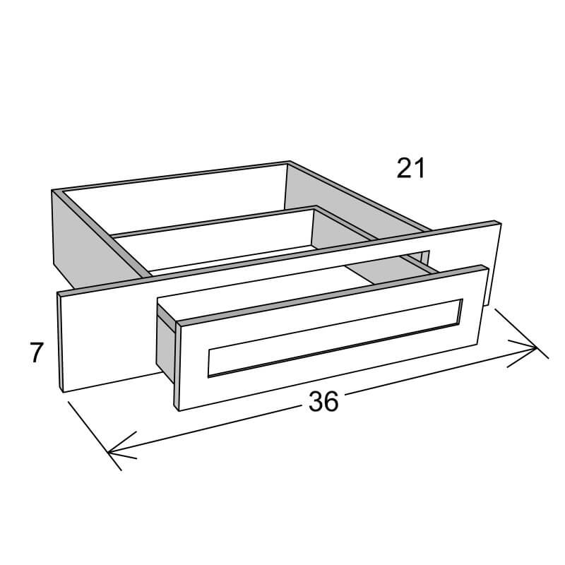 VKD36 - White Shaker - Vanity Knee Drawer - 36