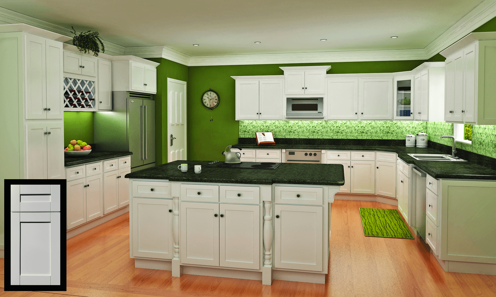 kitchen cabinets with bar handles