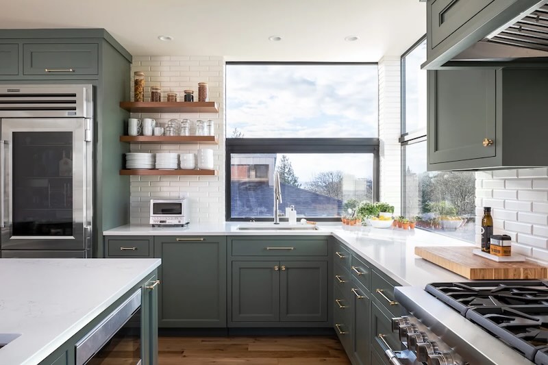Cleaning Green Shaker Cabinets